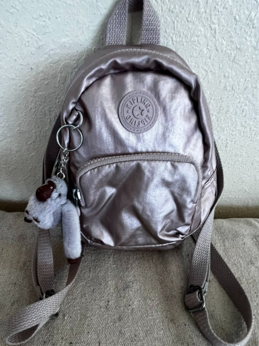 Kipling Live Light Metallic Rose Gold Light Wight Travel Back Pack